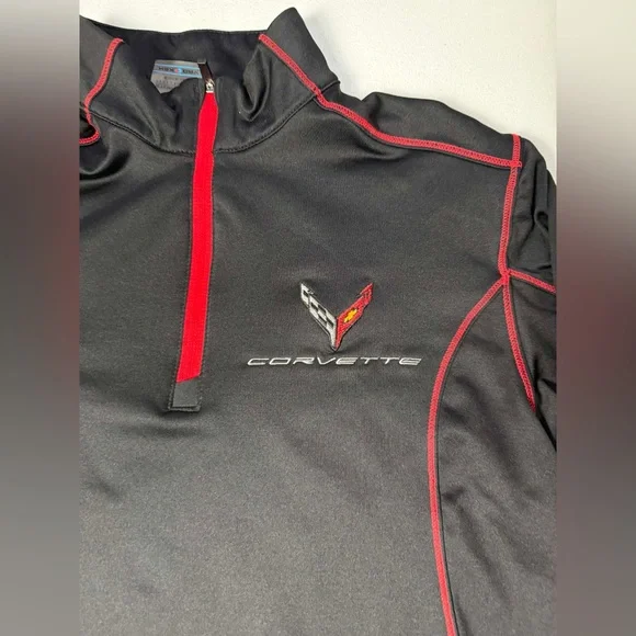MEN'S C8 CORVETTE STRETCH HALF ZIP PULLOVER Sz M - Picture 2 of 10